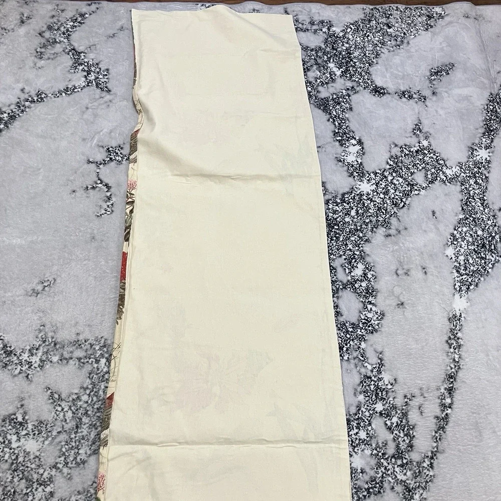 Pottery Barn Botanical Bird Table Runner Linen Blend Holiday Christmas 18X90